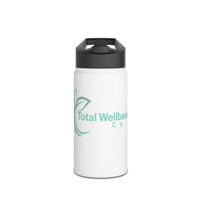 Total Wellbeing Co. Stainless Steel Water Bottle - Insulated Wellness Bottle with Standard Lid