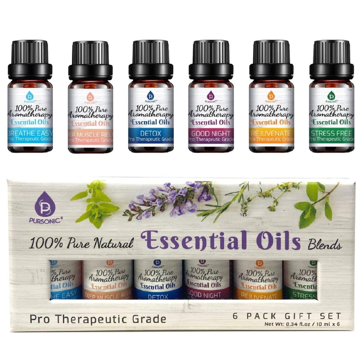 6-Pack Pure Essential Aromatherapy Oil Blends