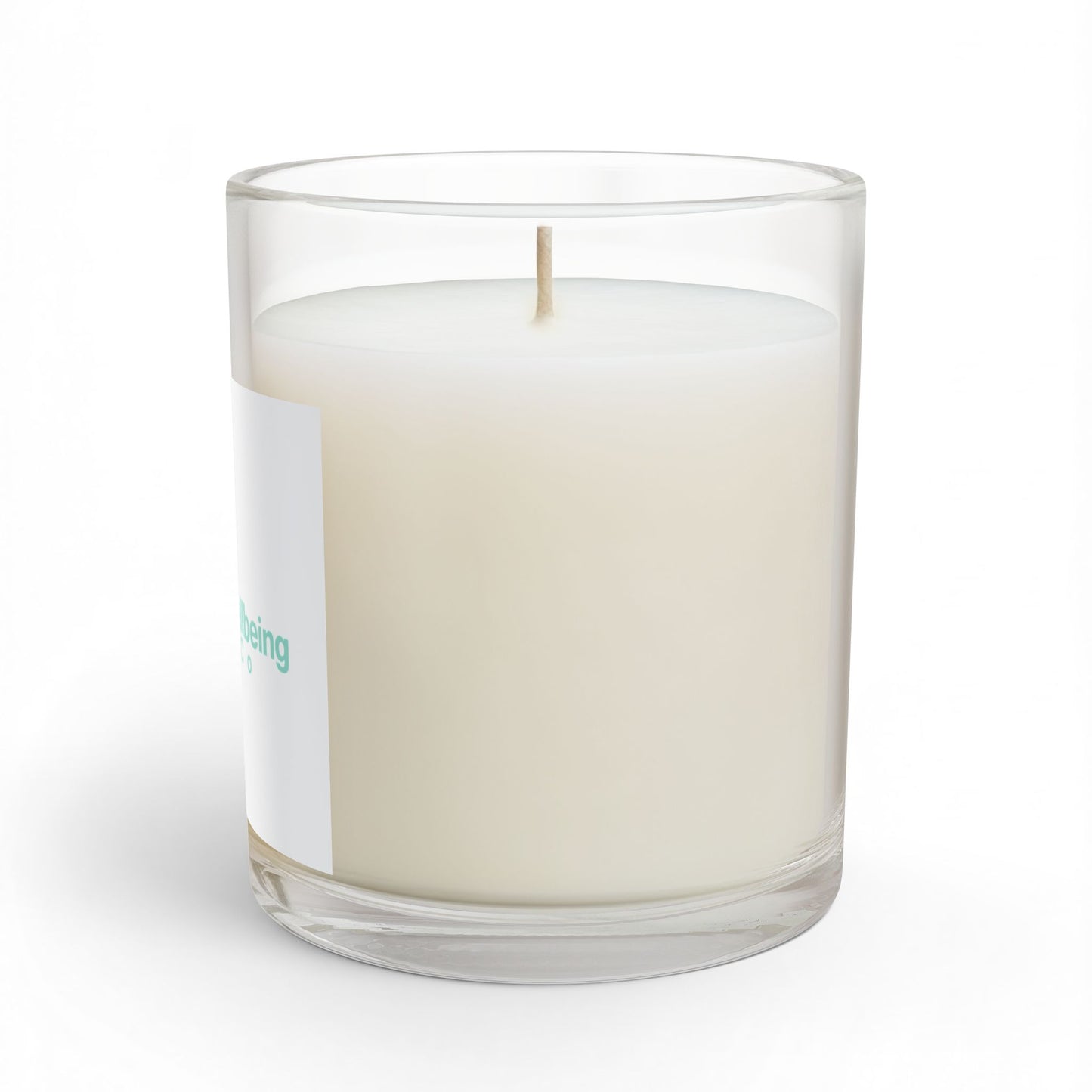 Wellbeing Logo Glass Candle — 11oz Soy Scented Candle for Relaxation & Gifts