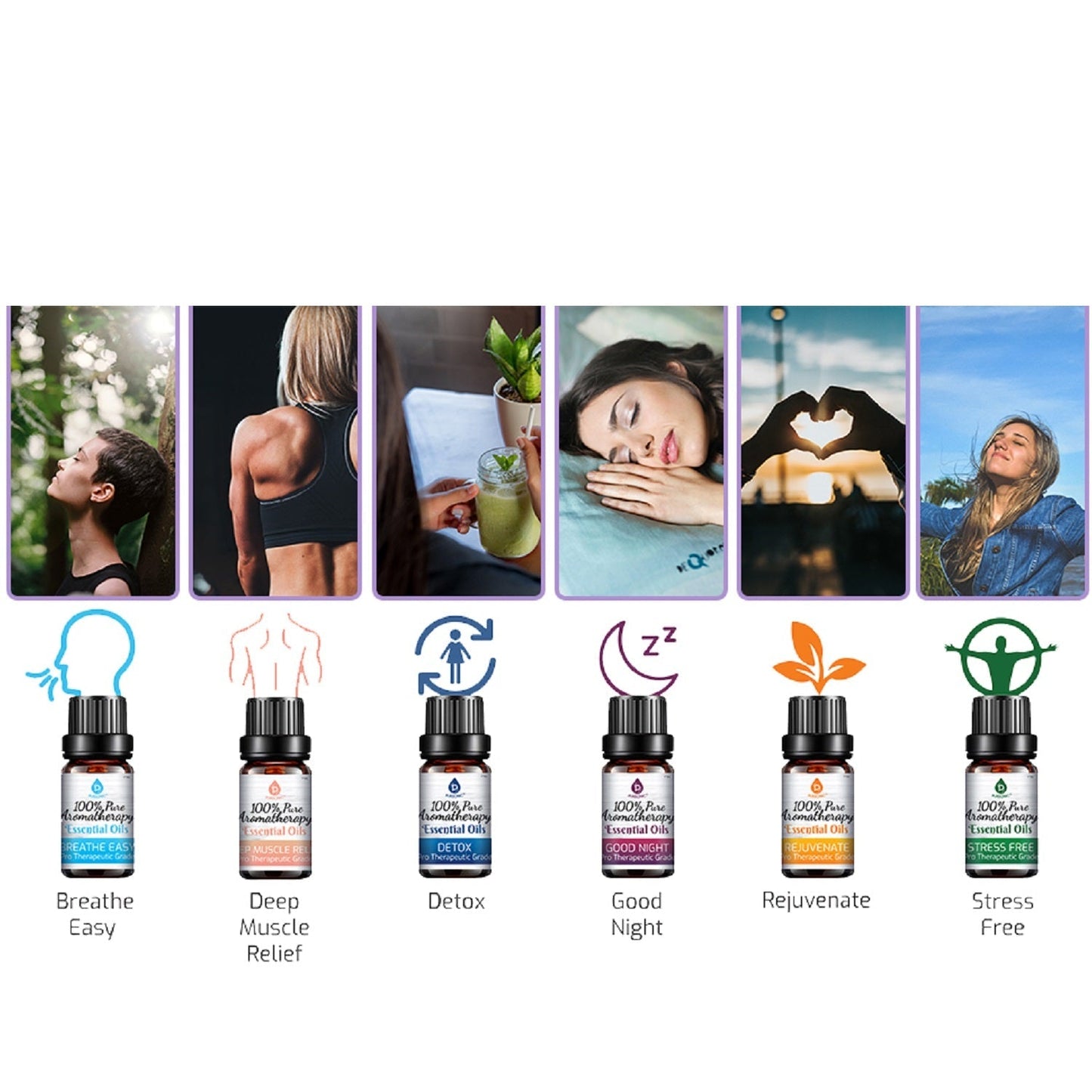 6-Pack Pure Essential Aromatherapy Oil Blends