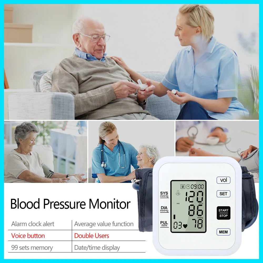 Arm Blood Pressure Monitor with Heart Rate Pulse Meter