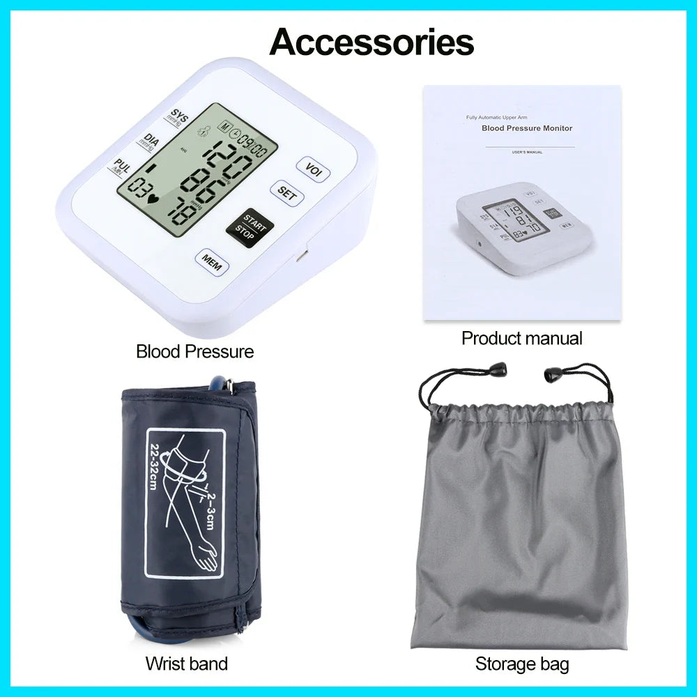 Arm Blood Pressure Monitor with Heart Rate Pulse Meter