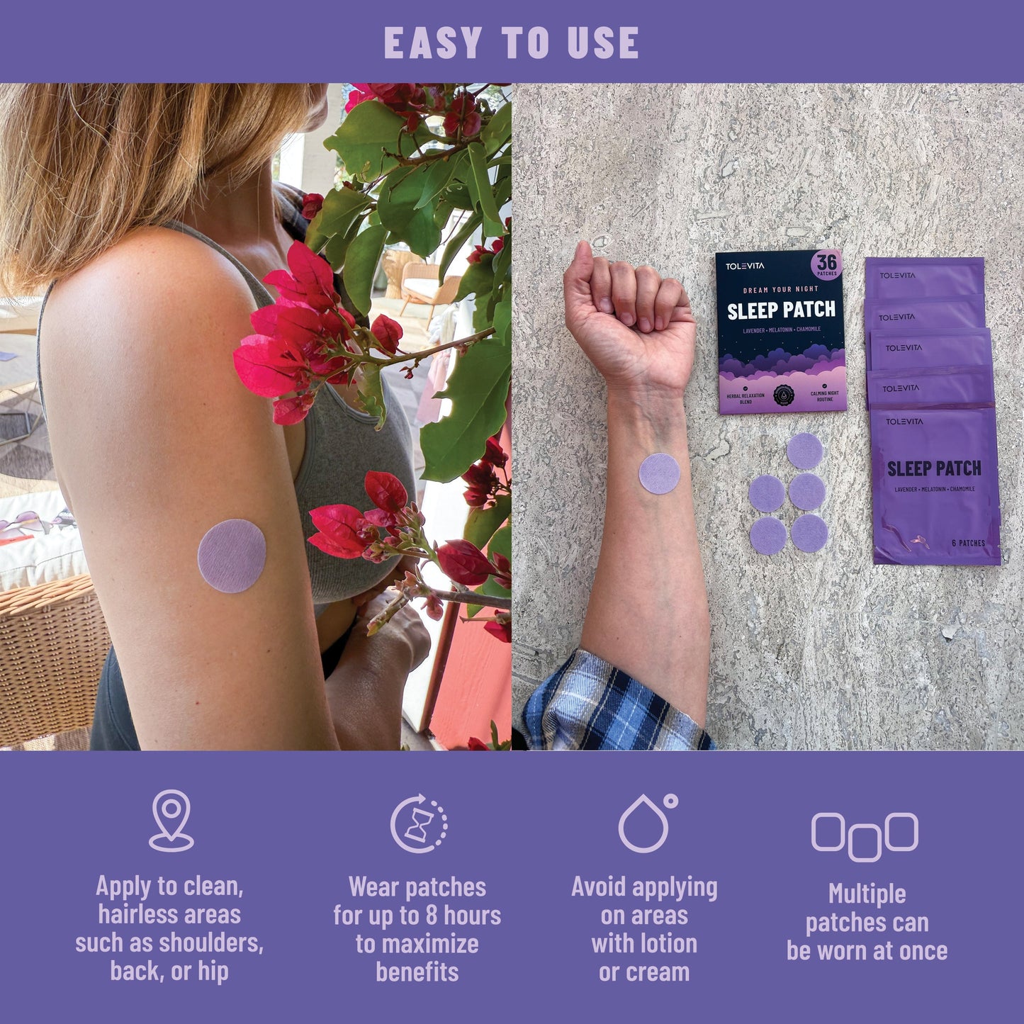 Natural Sleep Aid Patches with Melatonin Lavender GABA 36pcs